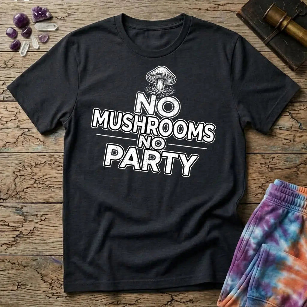 Printify T-Shirt No Mushrooms No Party T-Shirt Mushroom Magic Mushroom T-Shirt