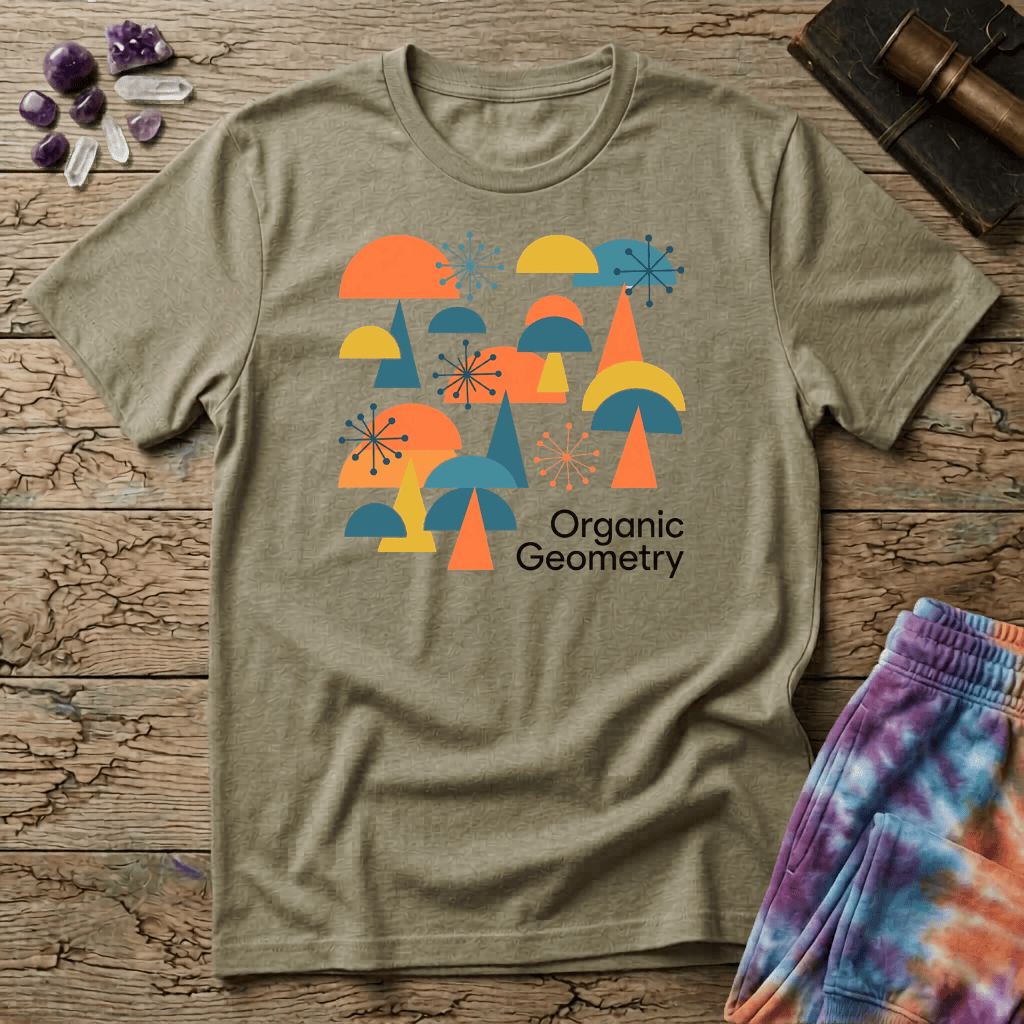 Printify T-Shirt Organic Geometry Mushroom T-Shirt Mushroom Magic Mushroom T-Shirt