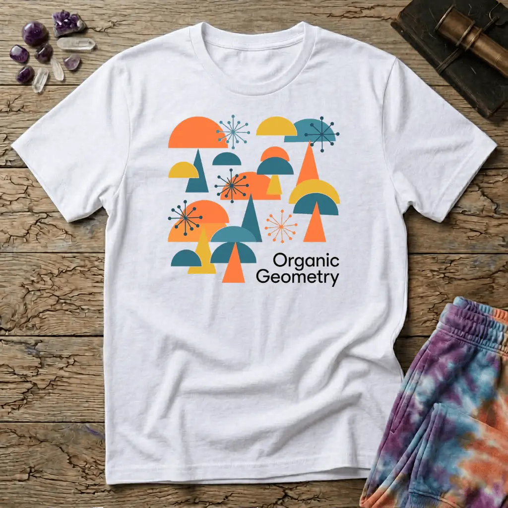 Printify T-Shirt Organic Geometry Mushroom T-Shirt Mushroom Magic Mushroom T-Shirt