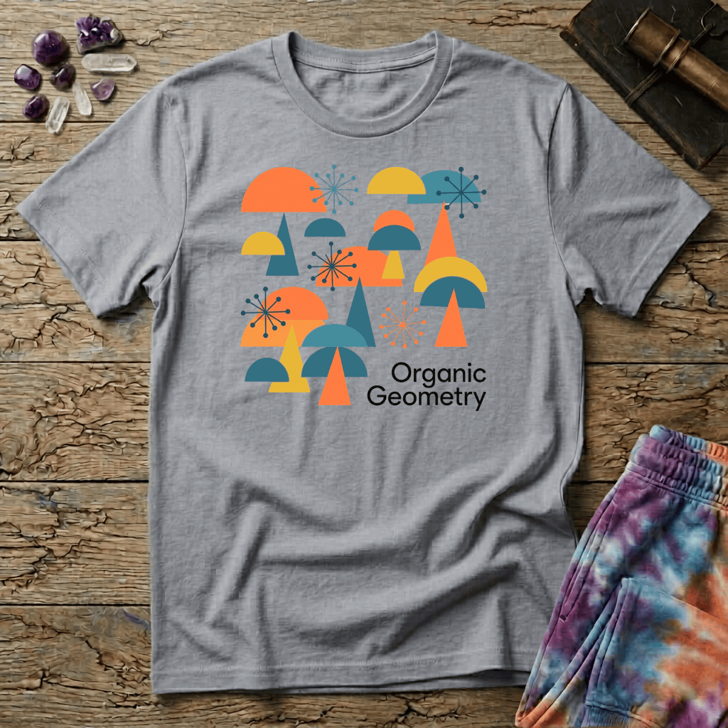 Printify T-Shirt Organic Geometry Mushroom T-Shirt Mushroom Magic Mushroom T-Shirt