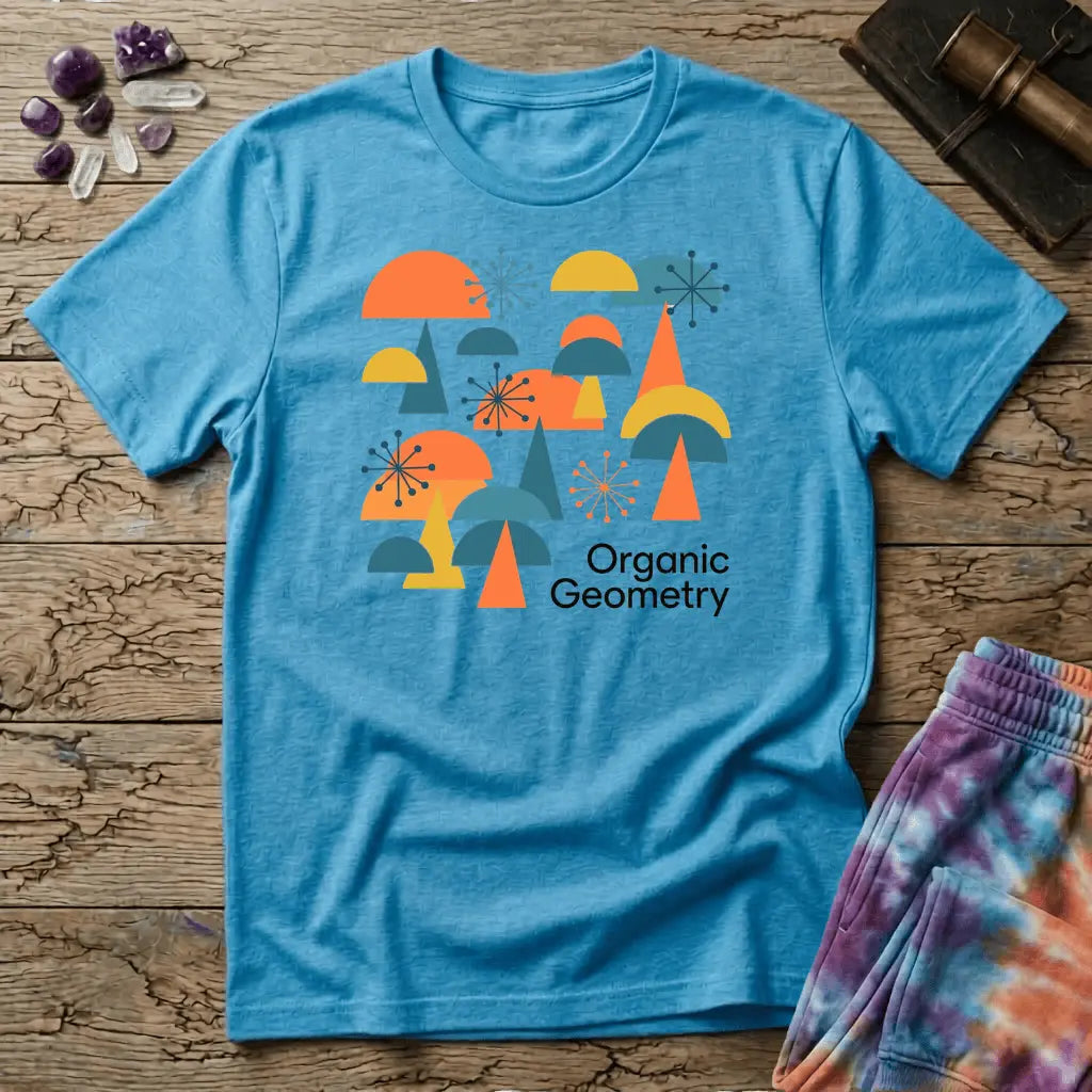 Printify T-Shirt Organic Geometry Mushroom T-Shirt Mushroom Magic Mushroom T-Shirt