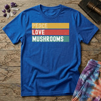 Printify T-Shirt Peace Love Mushrooms T-Shirt Mushroom Magic Mushroom T-Shirt