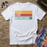 Printify T-Shirt Peace Love Mushrooms T-Shirt Mushroom Magic Mushroom T-Shirt