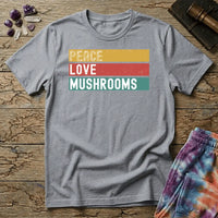 Printify T-Shirt Peace Love Mushrooms T-Shirt Mushroom Magic Mushroom T-Shirt