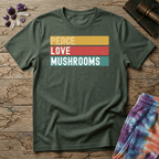 Printify T-Shirt Peace Love Mushrooms T-Shirt Mushroom Magic Mushroom T-Shirt