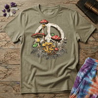Printify T-Shirt Peace Sign Mushroom T-Shirt Mushroom Magic Mushroom T-Shirt