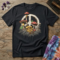 Printify T-Shirt Peace Sign Mushroom T-Shirt Mushroom Magic Mushroom T-Shirt