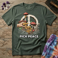 Printify T-Shirt Pick Peace Mushroom T-Shirt Mushroom Magic Mushroom T-Shirt