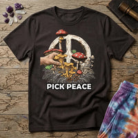 Printify T-Shirt Pick Peace Mushroom T-Shirt Mushroom Magic Mushroom T-Shirt