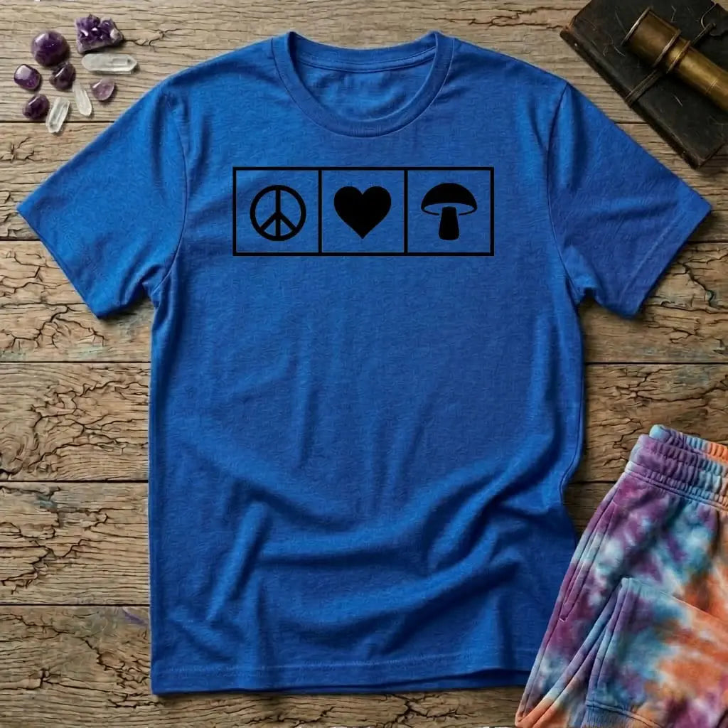 Printify T-Shirt Piece Heart Mushroom T-Shirt Mushroom Magic Mushroom T-Shirt