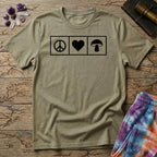 Printify T-Shirt Piece Heart Mushroom T-Shirt Mushroom Magic Mushroom T-Shirt