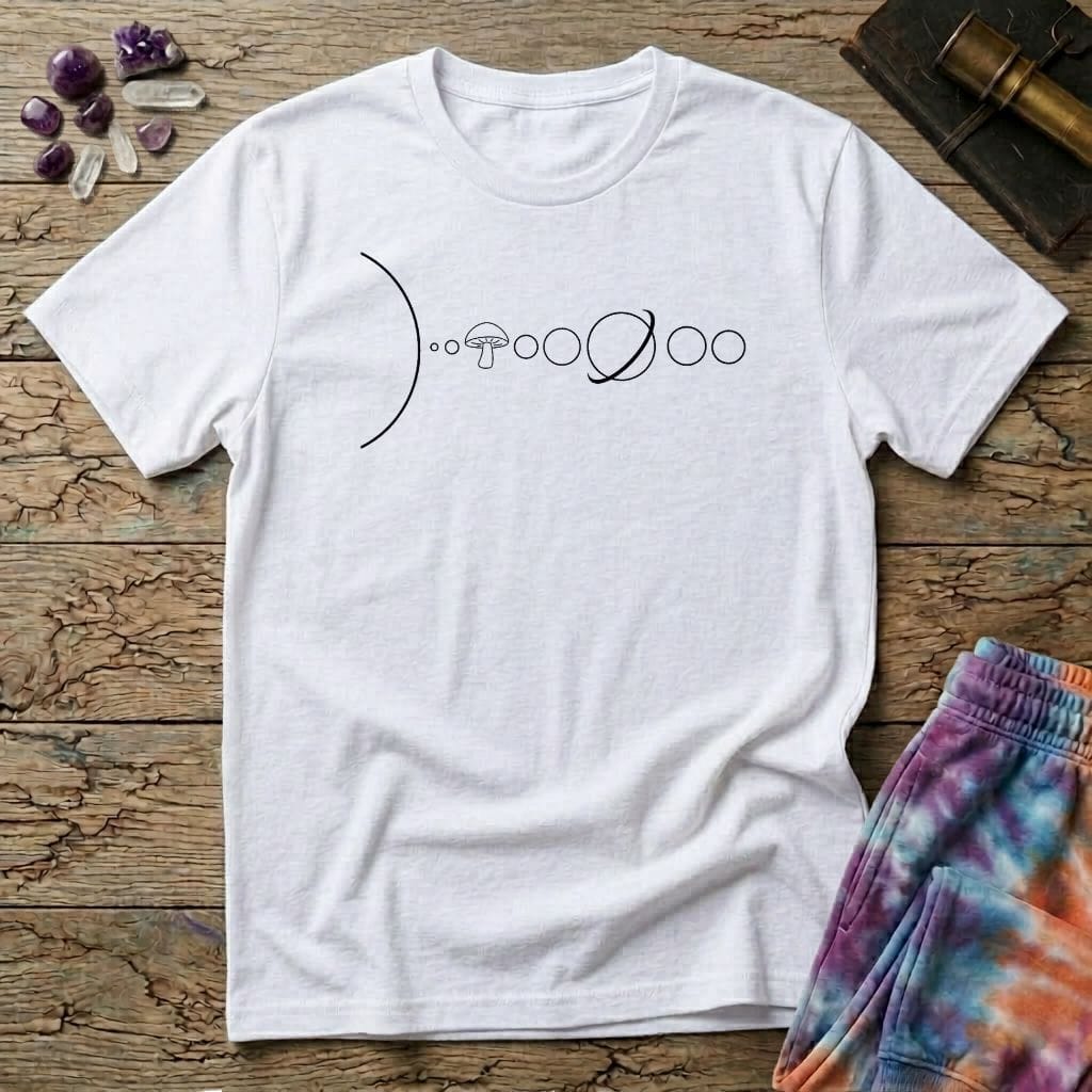 Printify T-Shirt Planets with Earth as a Mushroom T-Shirt Mushroom Magic Mushroom T-Shirt