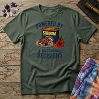 Printify T-Shirt Powered By Shrooms and Questionable Decisions Mushroom T-Shirt Mushroom Magic Mushroom T-Shirt