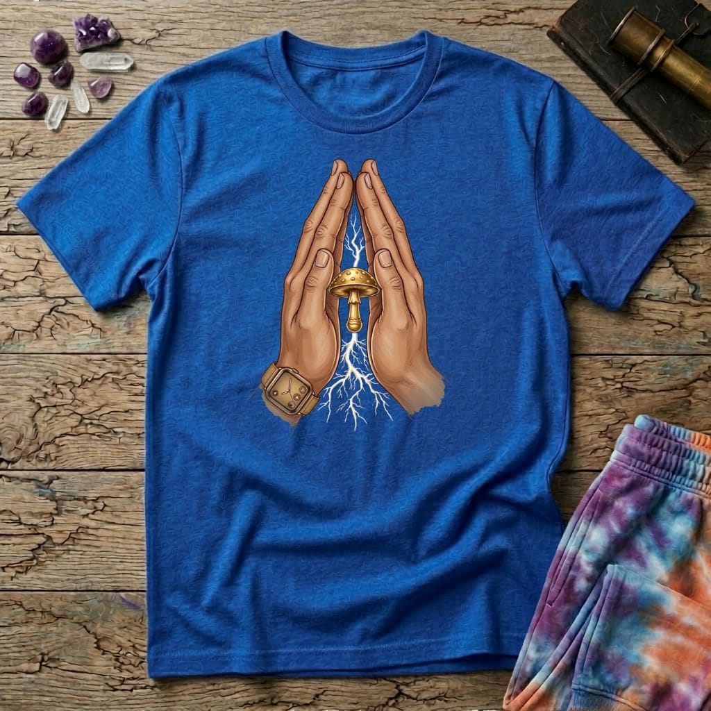 Printify T-Shirt Pray For Mushrooms T-Shirt Mushroom Magic Mushroom T-Shirt