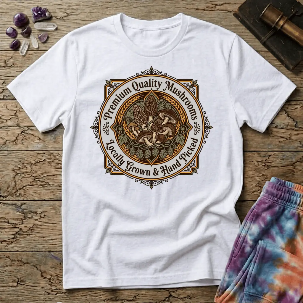 Printify T-Shirt Premium Quality Mushrooms T-Shirt Mushroom Magic Mushroom T-Shirt
