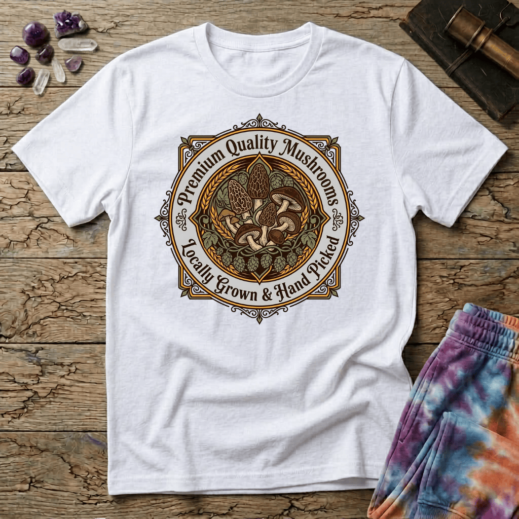 Printify T-Shirt Premium Quality Mushrooms T-Shirt Mushroom Magic Mushroom T-Shirt