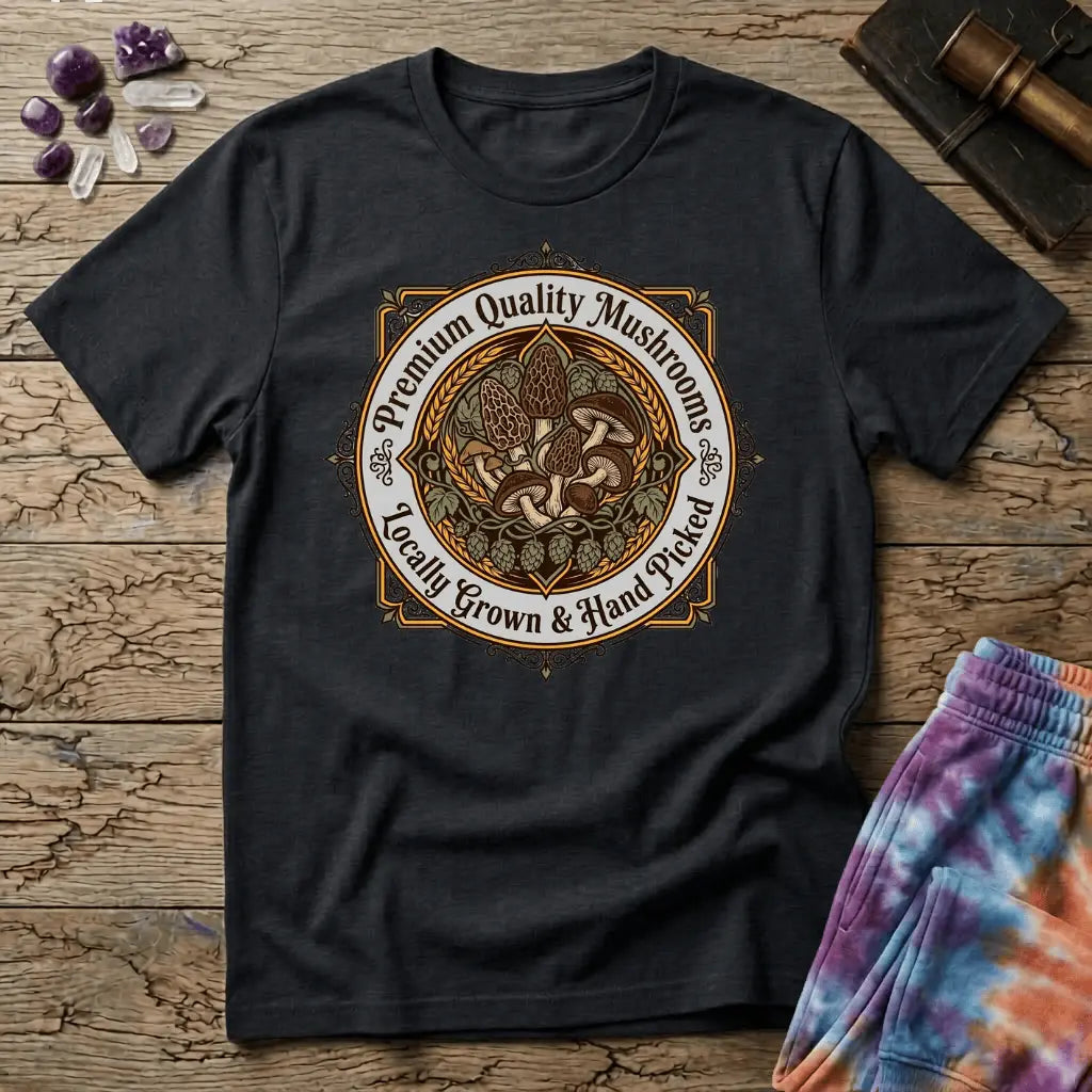 Printify T-Shirt Premium Quality Mushrooms T-Shirt Mushroom Magic Mushroom T-Shirt