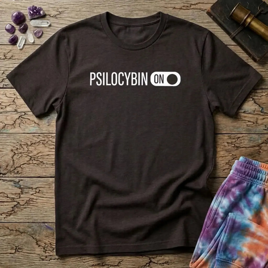 Printify T-Shirt Psilocybin On Mushroom T-Shirt Mushroom Magic Mushroom T-Shirt