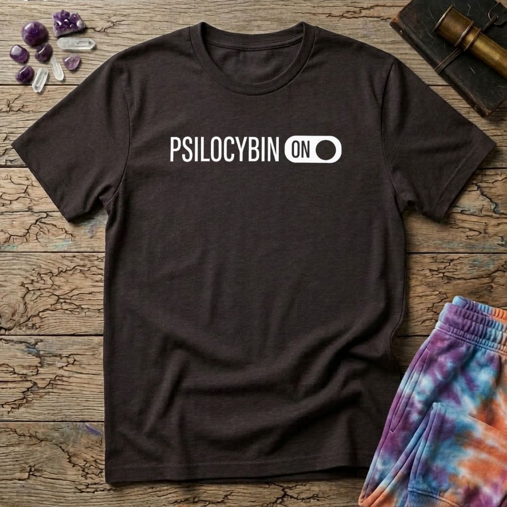 Printify T-Shirt Psilocybin On Mushroom T-Shirt Mushroom Magic Mushroom T-Shirt