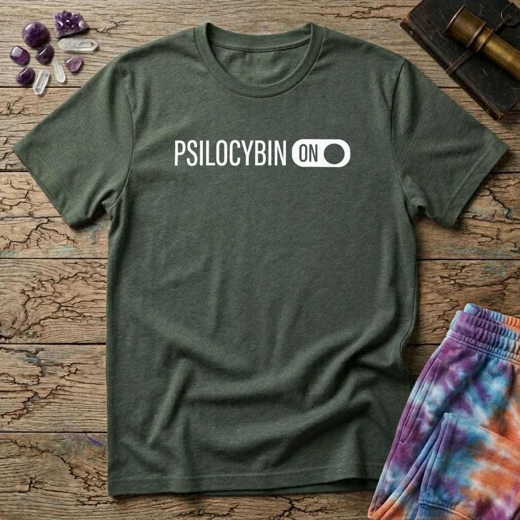 Printify T-Shirt Psilocybin On Mushroom T-Shirt Mushroom Magic Mushroom T-Shirt