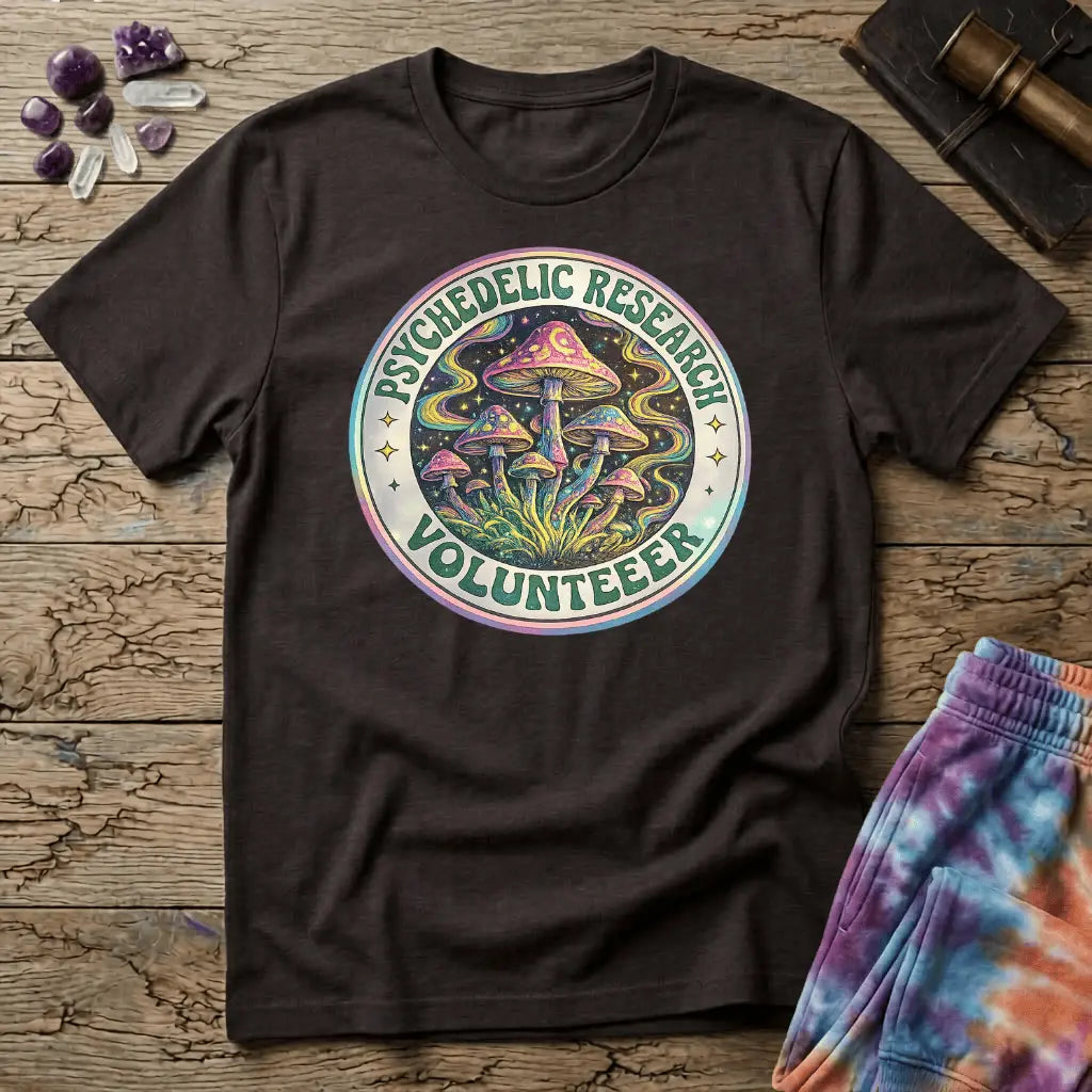 Printify T-Shirt Psychedelic Research Volunteer Mushroom T-Shirt Mushroom Magic Mushroom T-Shirt