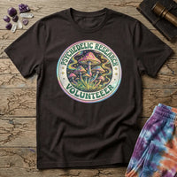 Printify T-Shirt Psychedelic Research Volunteer Mushroom T-Shirt Mushroom Magic Mushroom T-Shirt
