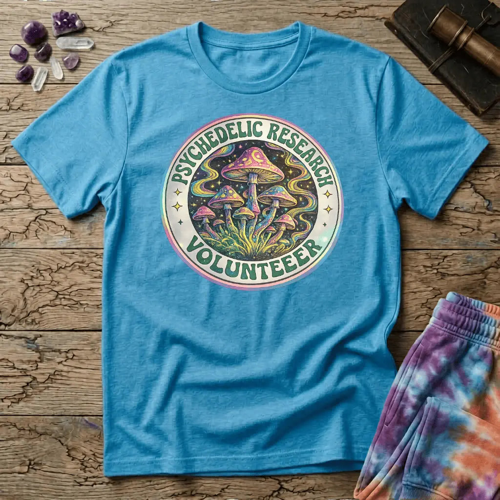 Printify T-Shirt Psychedelic Research Volunteer Mushroom T-Shirt Mushroom Magic Mushroom T-Shirt