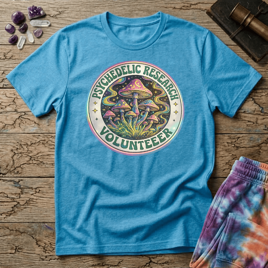 Printify T-Shirt Psychedelic Research Volunteer Mushroom T-Shirt Mushroom Magic Mushroom T-Shirt