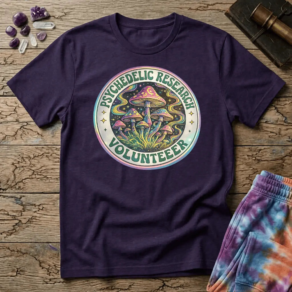 Printify T-Shirt Psychedelic Research Volunteer Mushroom T-Shirt Mushroom Magic Mushroom T-Shirt