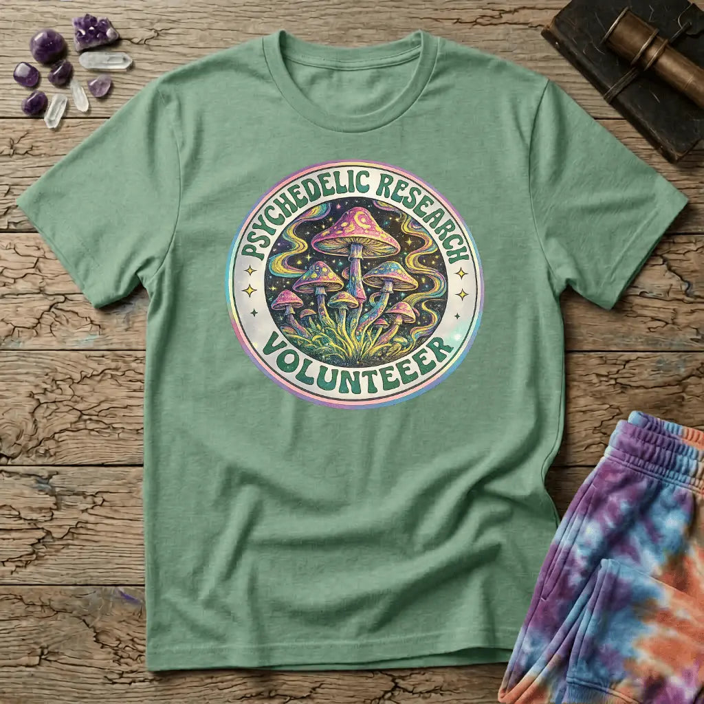 Printify T-Shirt Psychedelic Research Volunteer Mushroom T-Shirt Mushroom Magic Mushroom T-Shirt