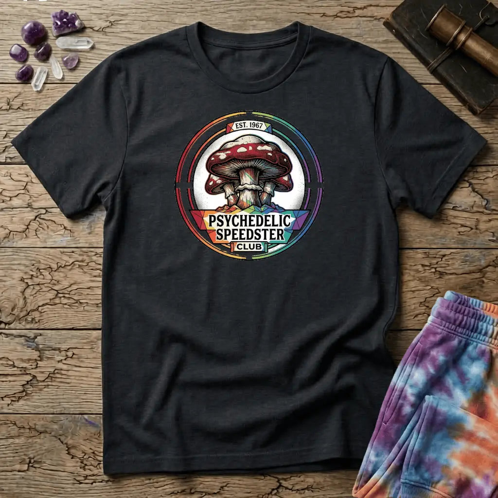 Printify T-Shirt Psychedelic Speedster Club T-Shirt Mushroom Magic Mushroom T-Shirt
