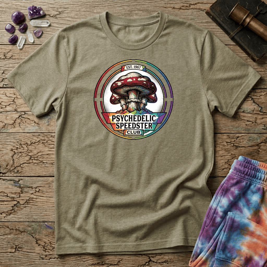 Printify T-Shirt Psychedelic Speedster Club T-Shirt Mushroom Magic Mushroom T-Shirt