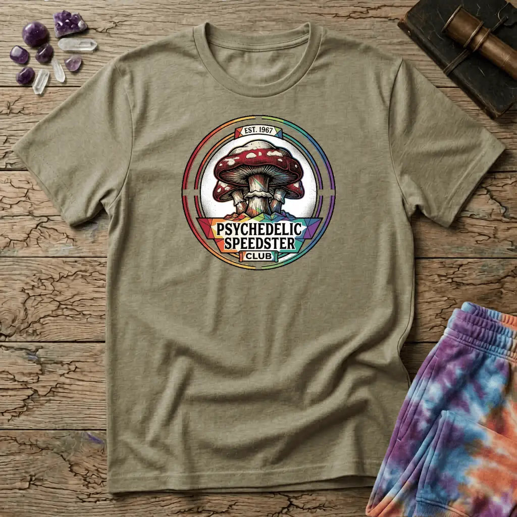 Printify T-Shirt Psychedelic Speedster Club T-Shirt Mushroom Magic Mushroom T-Shirt