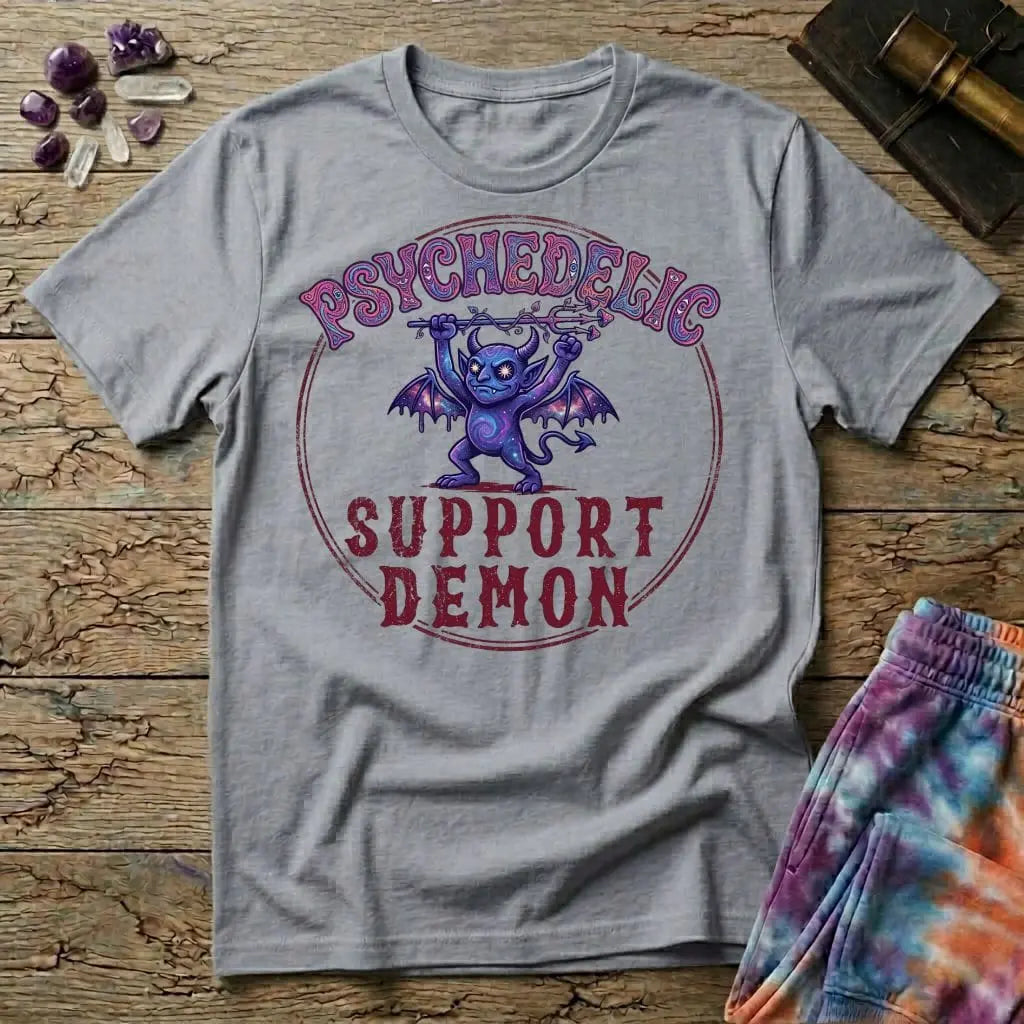 Printify T-Shirt Psychedelic Support Demon T-Shirt Mushroom Magic Mushroom T-Shirt