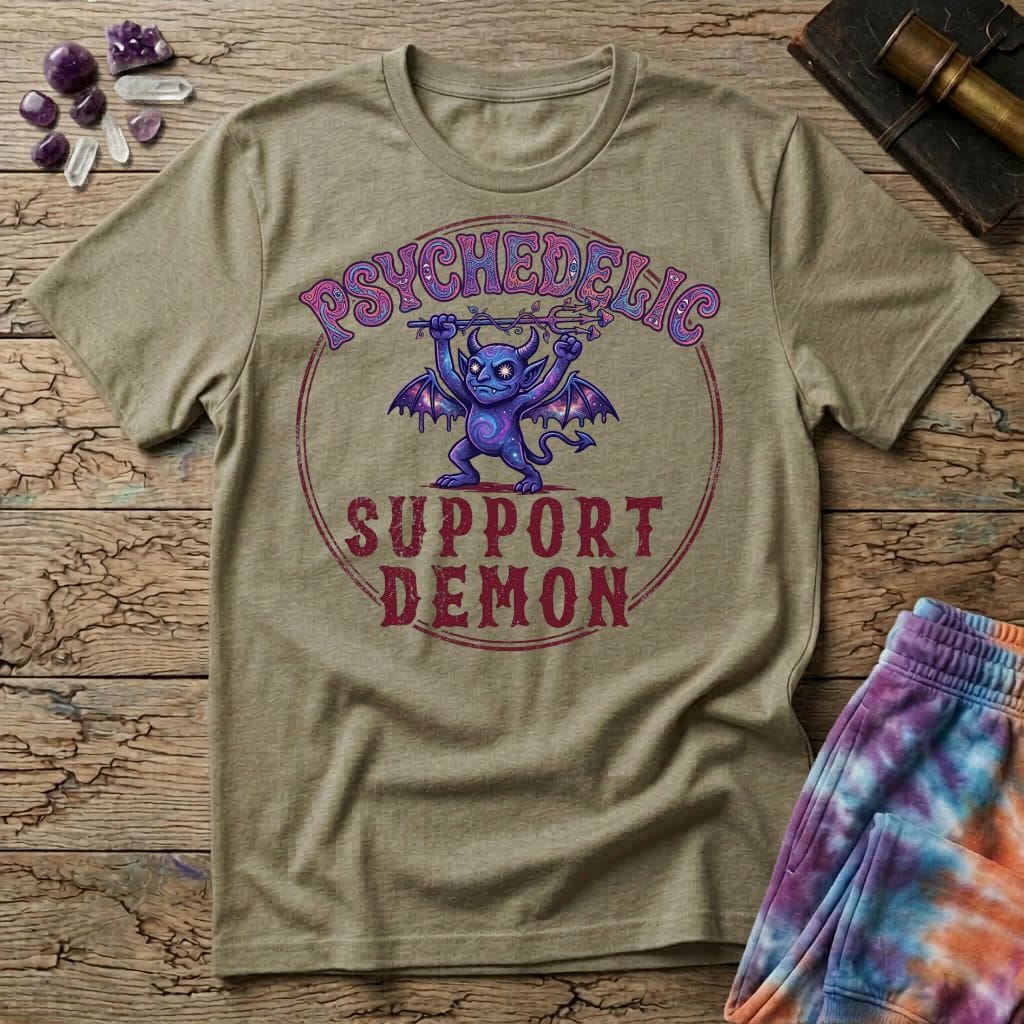 Printify T-Shirt Psychedelic Support Demon T-Shirt Mushroom Magic Mushroom T-Shirt
