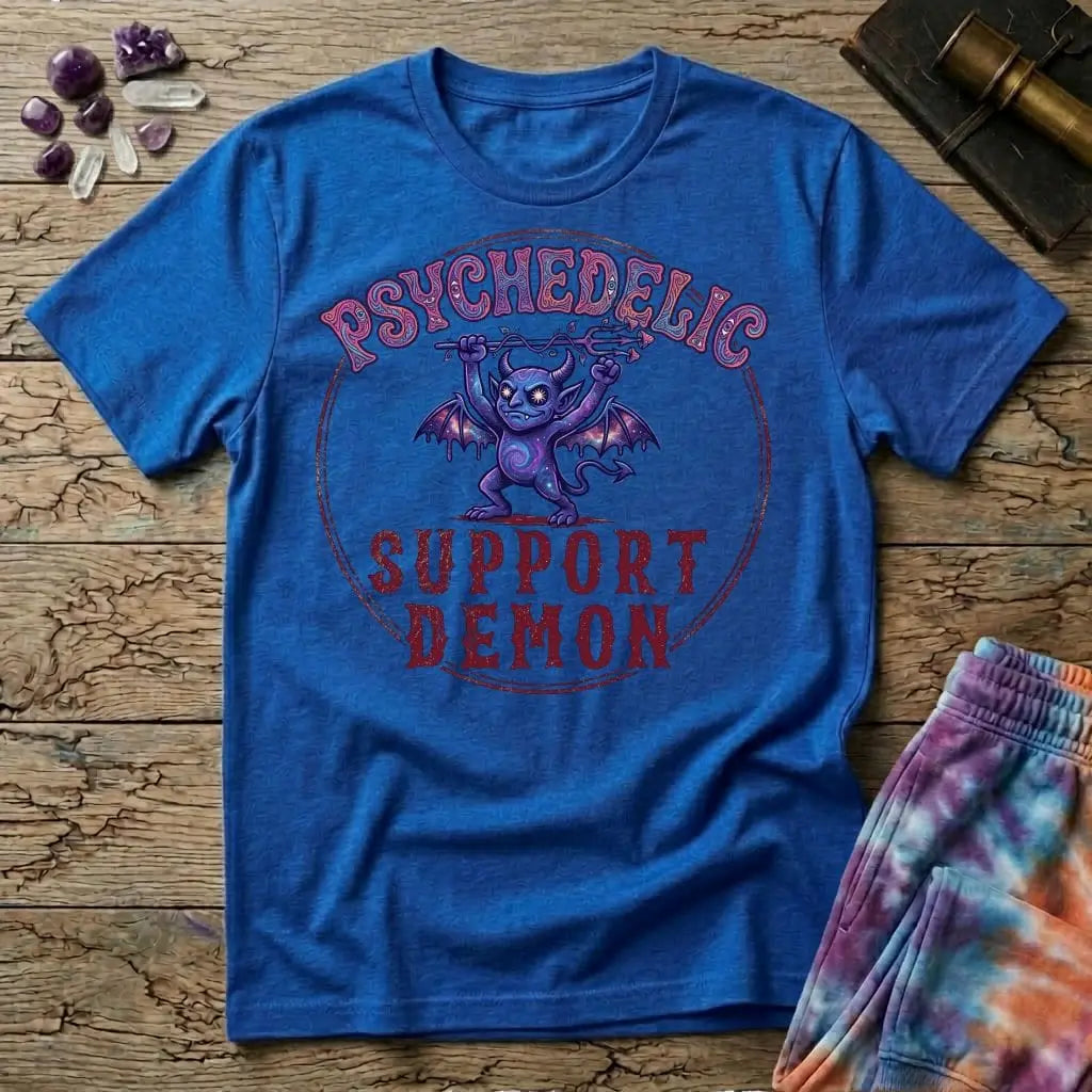 Printify T-Shirt Psychedelic Support Demon T-Shirt Mushroom Magic Mushroom T-Shirt