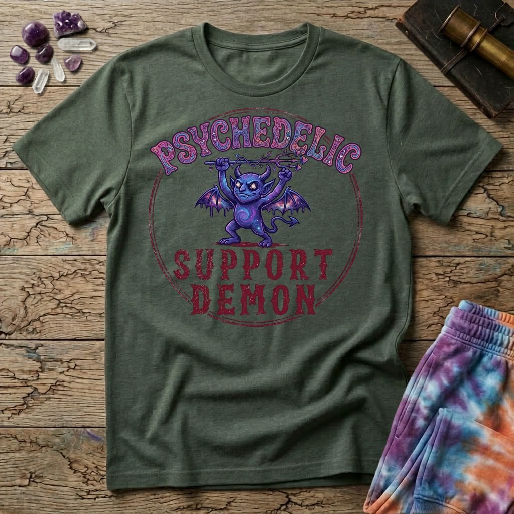 Printify T-Shirt Psychedelic Support Demon T-Shirt Mushroom Magic Mushroom T-Shirt
