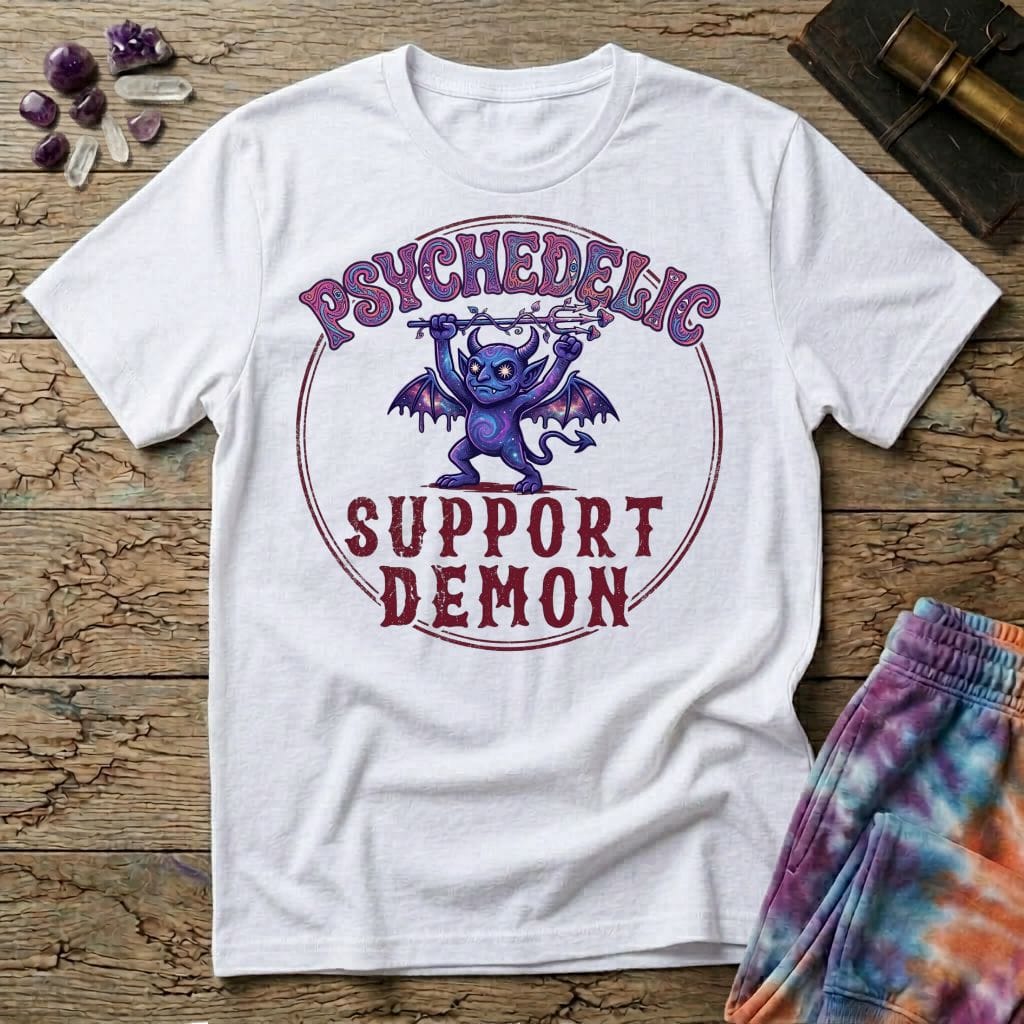 Printify T-Shirt Psychedelic Support Demon T-Shirt Mushroom Magic Mushroom T-Shirt