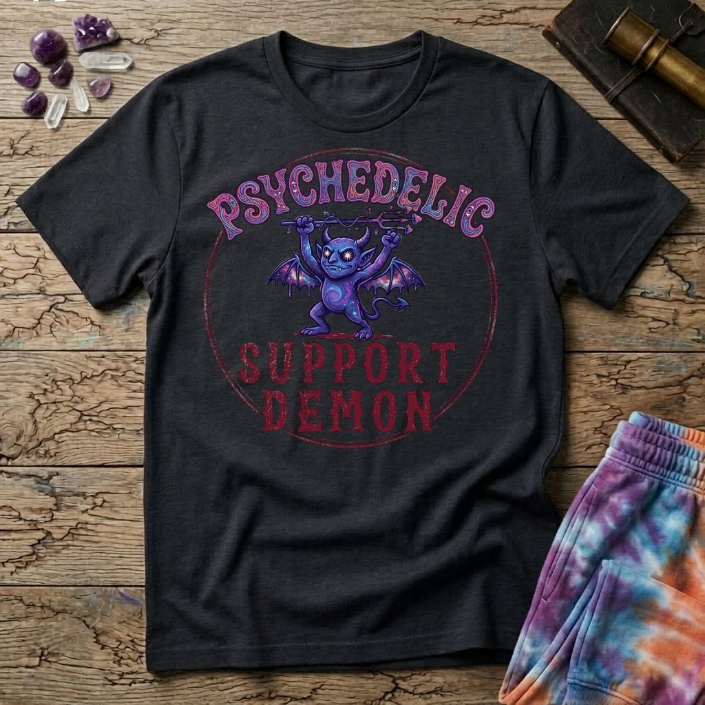 Printify T-Shirt Psychedelic Support Demon T-Shirt Mushroom Magic Mushroom T-Shirt