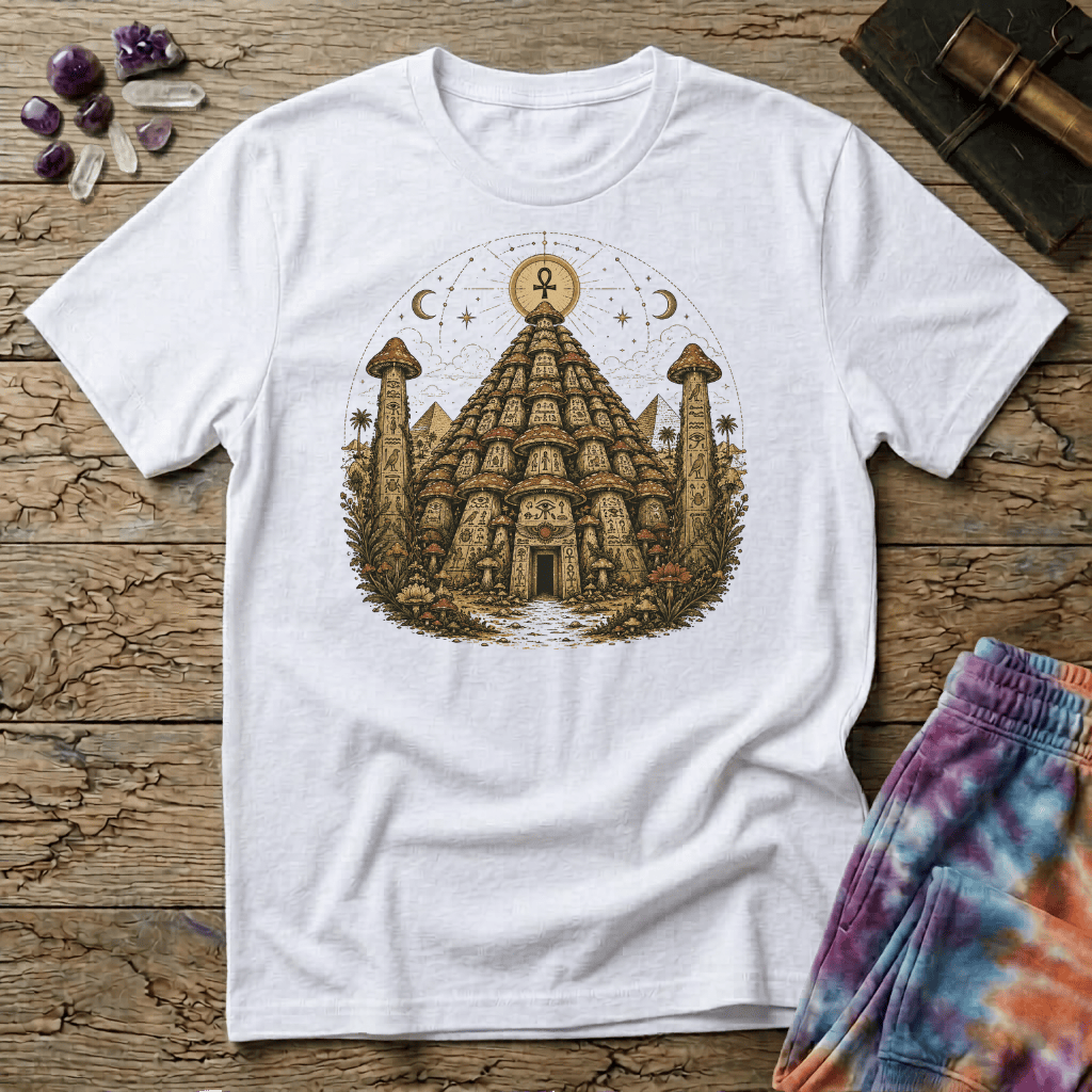 Printify T-Shirt Pyramid Mushroom Uno T-Shirt Mushroom Magic Mushroom T-Shirt