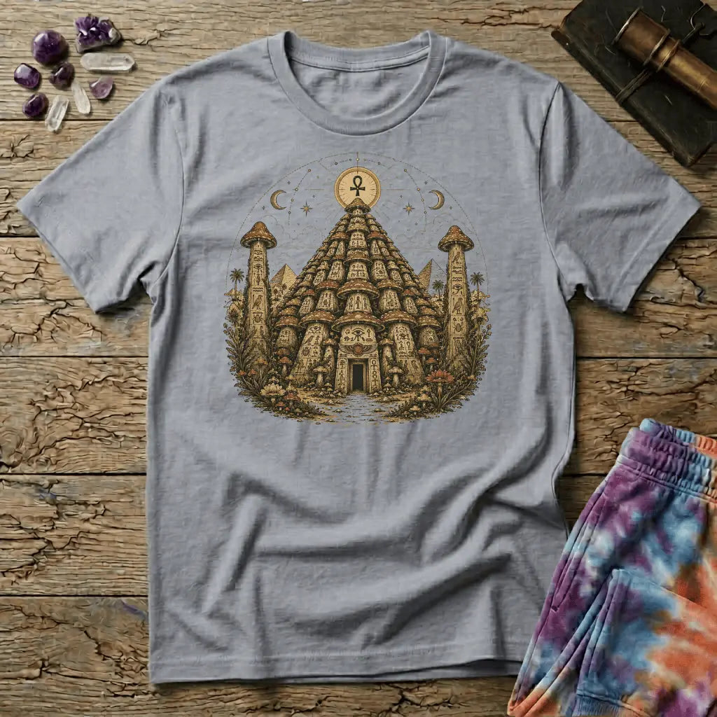 Printify T-Shirt Pyramid Mushroom Uno T-Shirt Mushroom Magic Mushroom T-Shirt