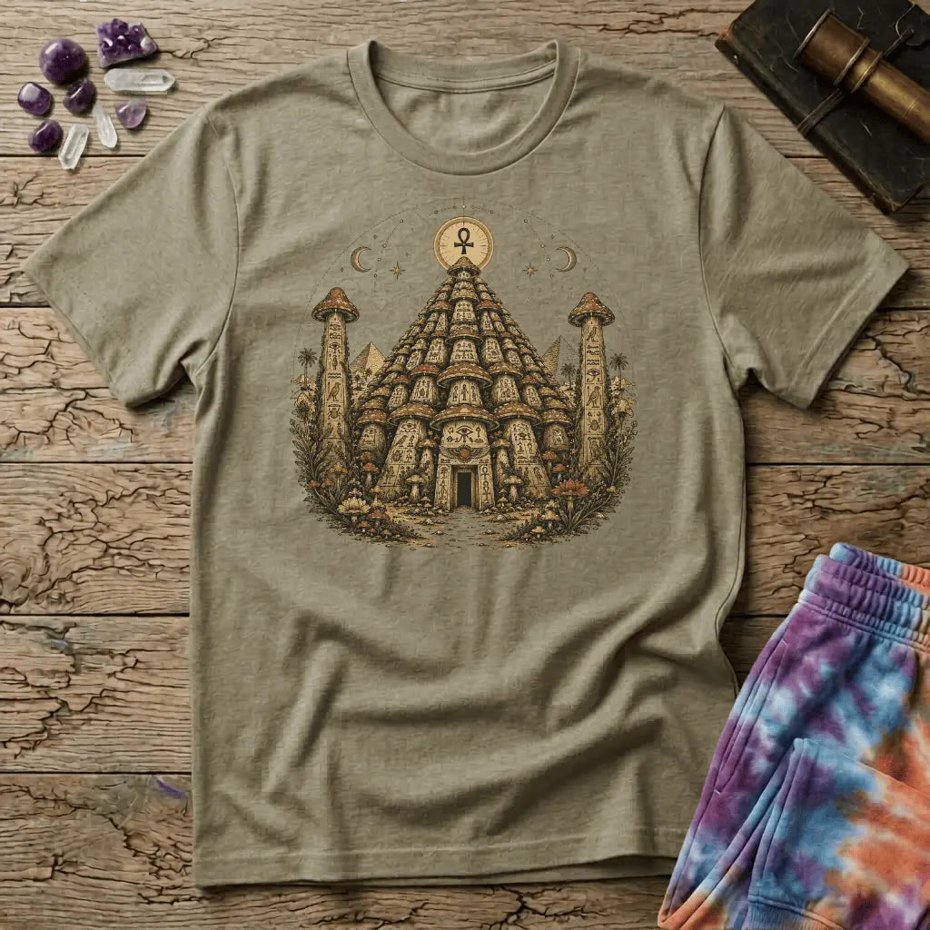Printify T-Shirt Pyramid Mushroom Uno T-Shirt Mushroom Magic Mushroom T-Shirt