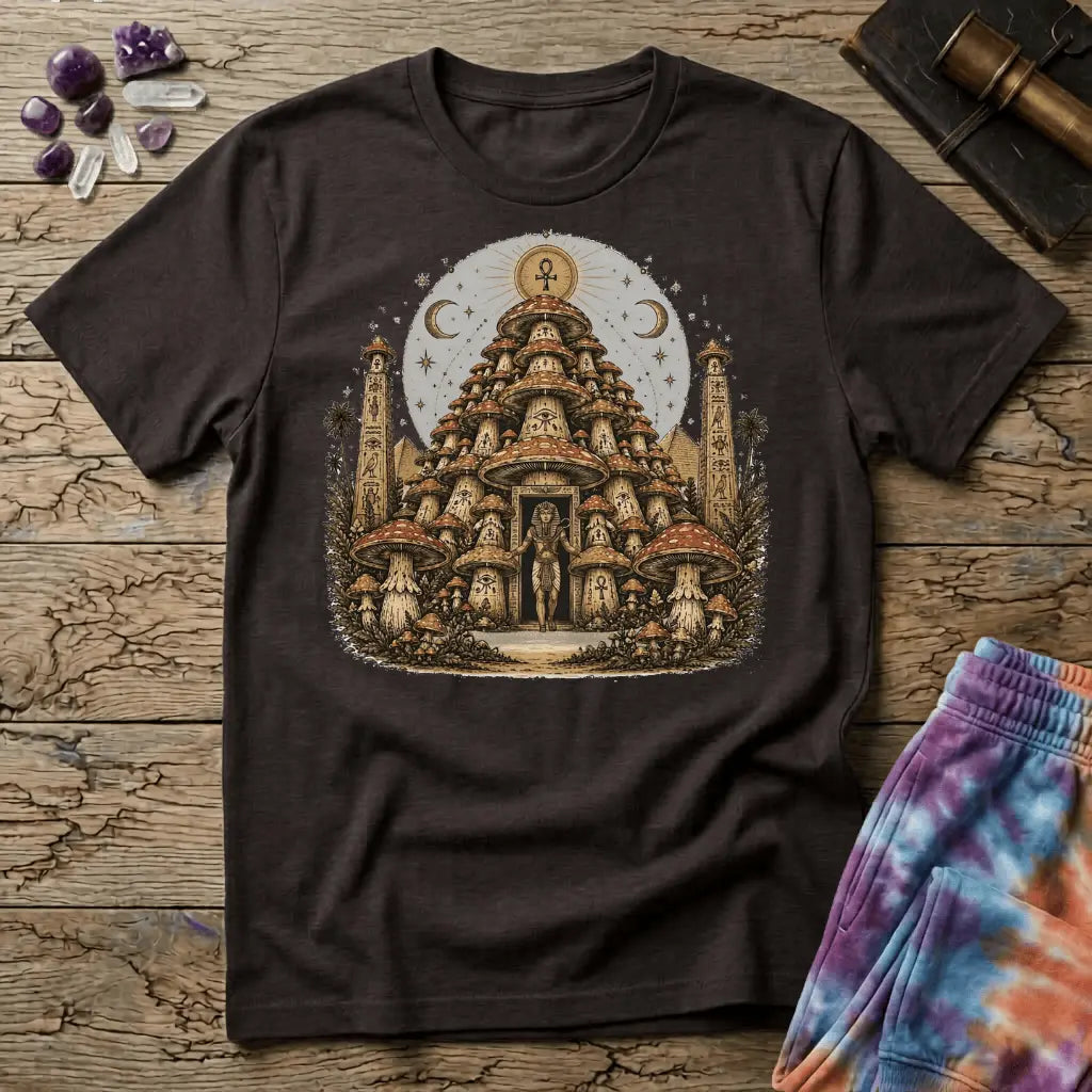 Printify T-Shirt Pyramids Too Mushroom T-Shirt Mushroom Magic Mushroom T-Shirt