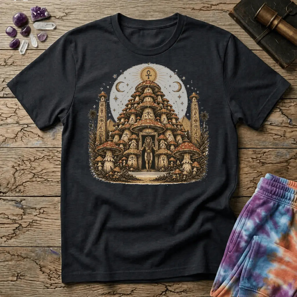 Printify T-Shirt Pyramids Too Mushroom T-Shirt Mushroom Magic Mushroom T-Shirt