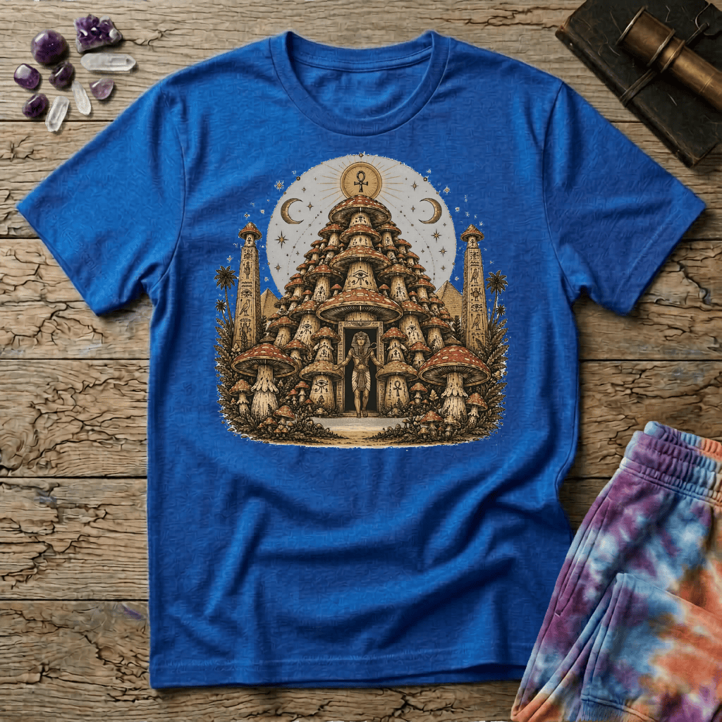 Printify T-Shirt Pyramids Too Mushroom T-Shirt Mushroom Magic Mushroom T-Shirt
