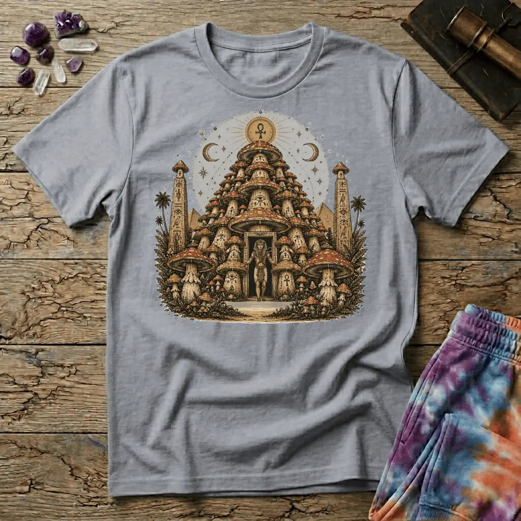 Printify T-Shirt Pyramids Too Mushroom T-Shirt Mushroom Magic Mushroom T-Shirt