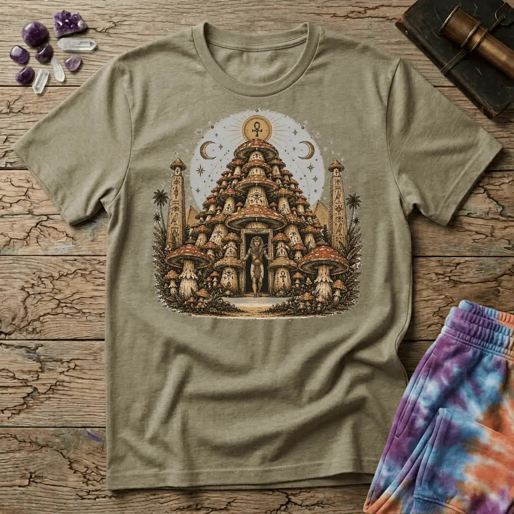 Printify T-Shirt Pyramids Too Mushroom T-Shirt Mushroom Magic Mushroom T-Shirt
