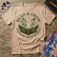 Printify T-Shirt Read & Grow Mushroom T-Shirt Mushroom Magic Mushroom T-Shirt
