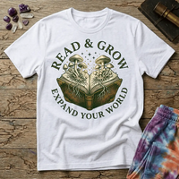 Printify T-Shirt Read & Grow Mushroom T-Shirt Mushroom Magic Mushroom T-Shirt