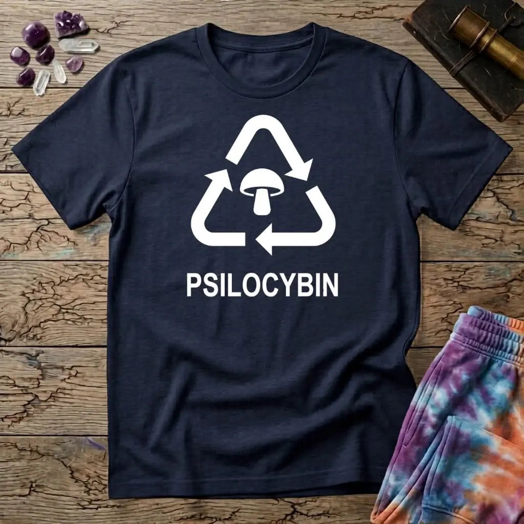 Printify T-Shirt Recycle Psilocybin Mushroom T-Shirt Mushroom Magic Mushroom T-Shirt